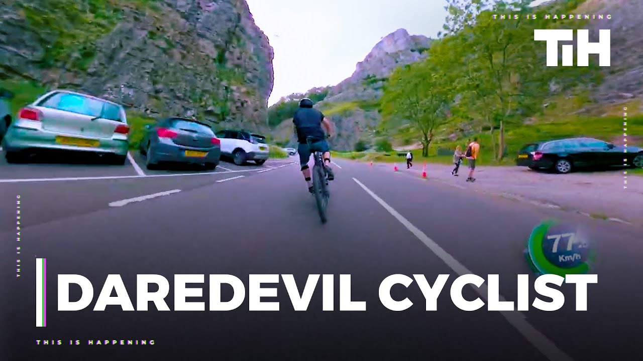 Guy Cycles His Way Through Cheddar Gorge