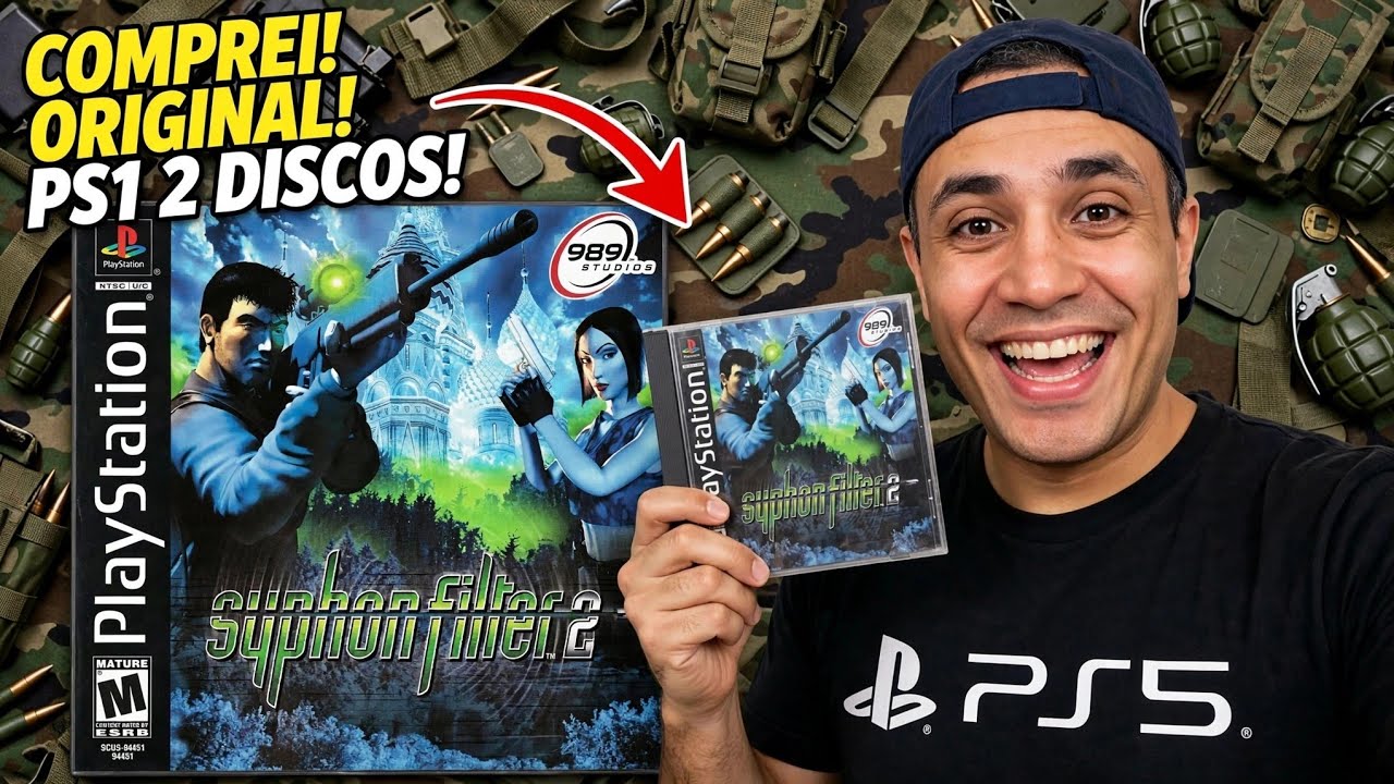 SYPHON FILTER 2 ORIGINAL PS1 UNBOXING + GAME PLAY TESTE