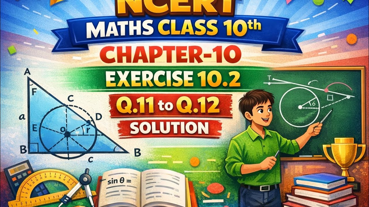 NCERT math of class 10th exercise 10.2 Q11 and Q12 solution by Praveen maths hub 🧮🧮