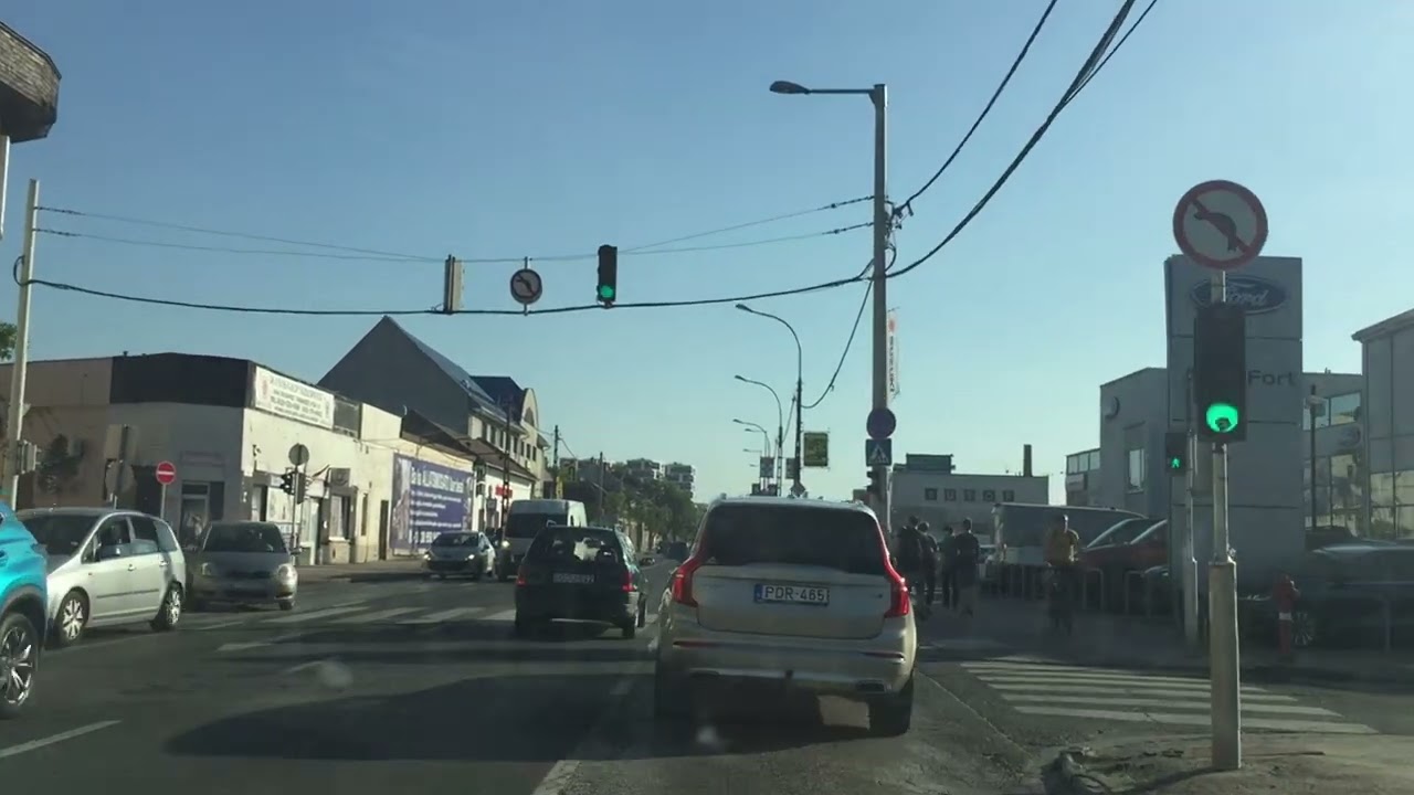 Driving in Budapest: Káposztásmegyer - Újpest - NÉPSZIGET