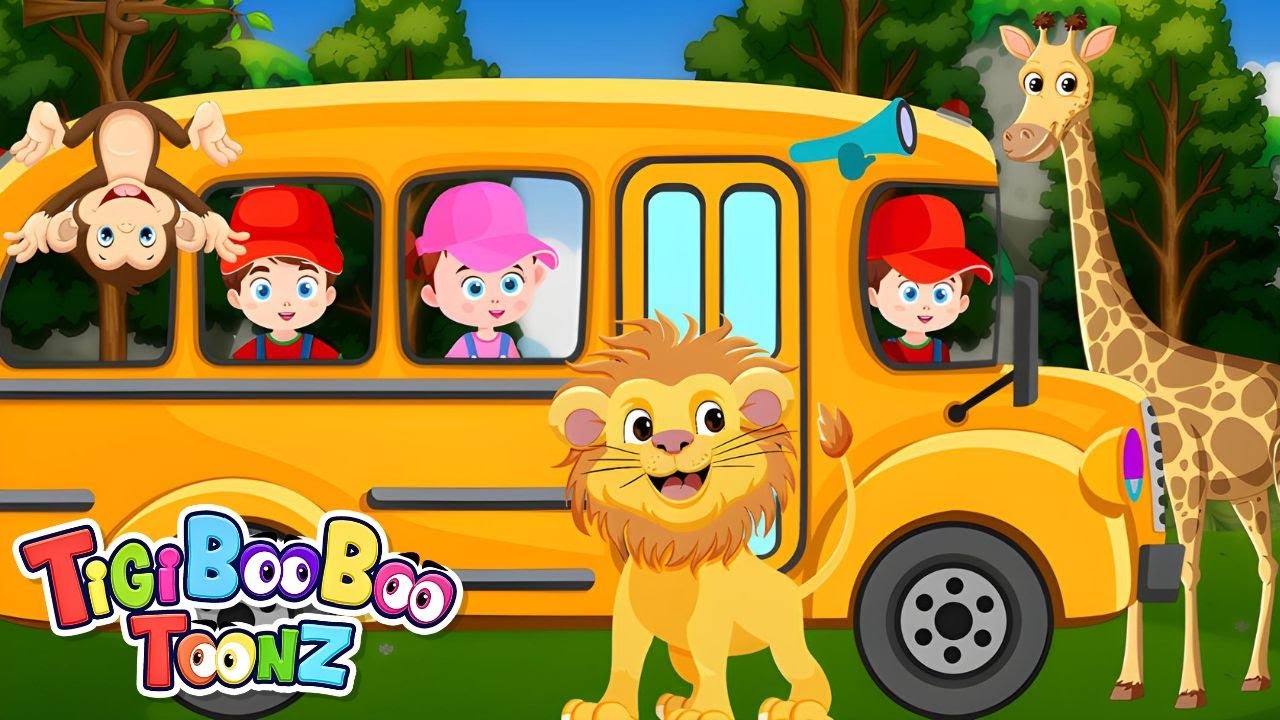 Wheels on the Bus Zoo Animals 🐘🐒🐊 | Fun Kids Songs & Nursery Rhymes – TigiBooBoo Toonz