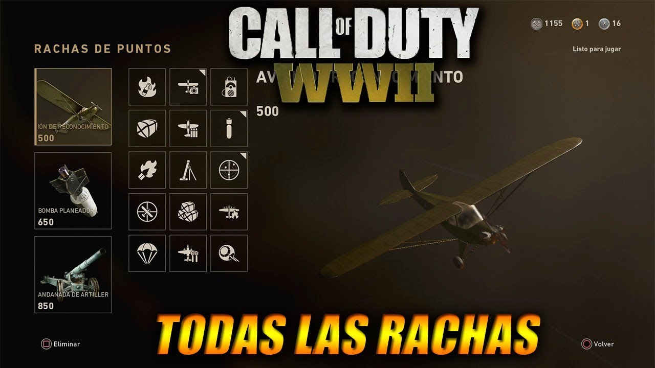 TODAS LAS RACHAS DE CALL OF DUTY WW2