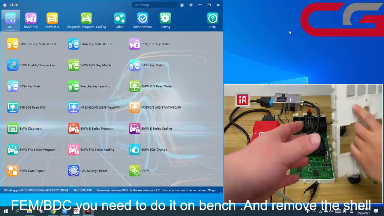 How to Add BMW FEM/BDC Key By CGDI BMW