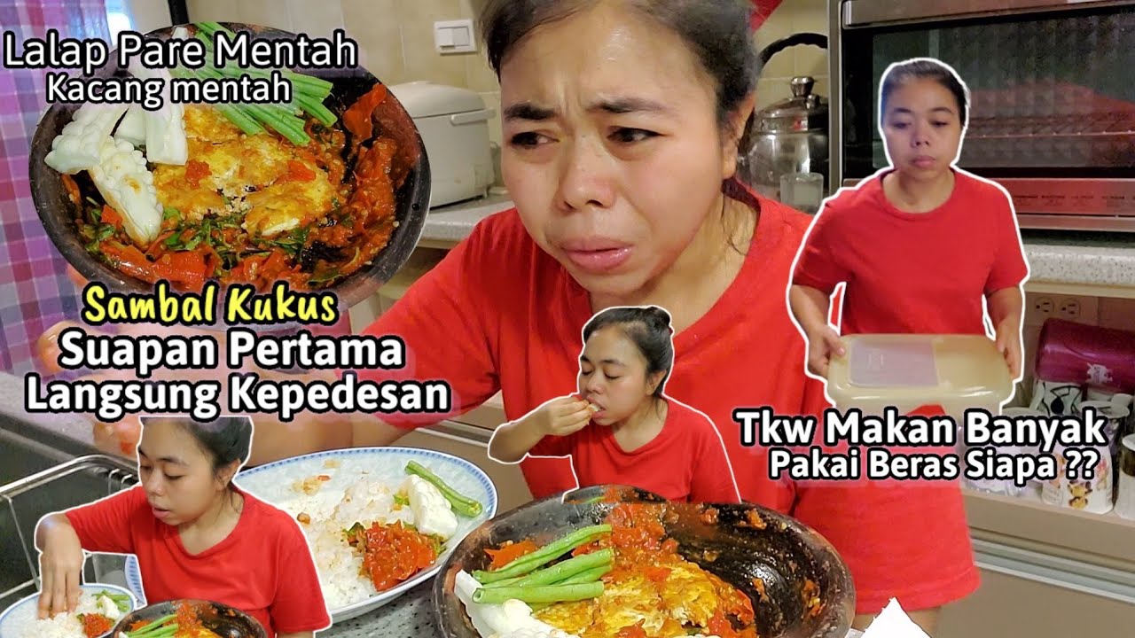 Tkw Makan Banyak Beras Siapa⁉️ PEDAS'NYA Suapan Pertama Langsung Hoahh