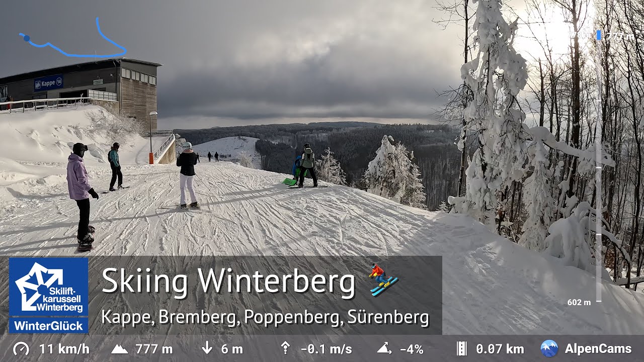 Skiing Winterberg ⛷️🇩🇪 Tour of the entire ski area (Bremberg, Poppenberg, Kappe) - GPS Stats