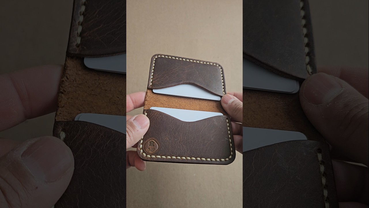 Handmade Slim Leather card holder  #menswallet #leathercardholder #edc