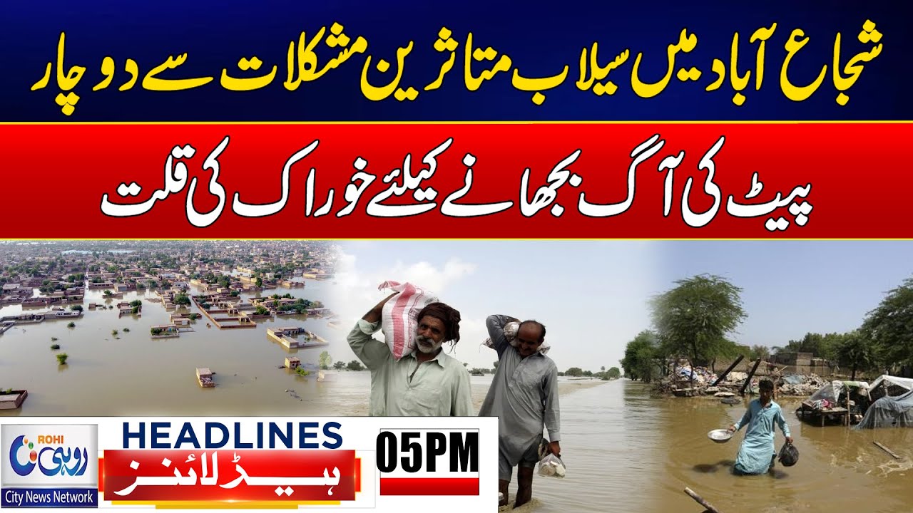 Flood In South Punjab | Victims Face Severe Difficulties | 05PM News Headlines | 14 Sep 25 | Rohi