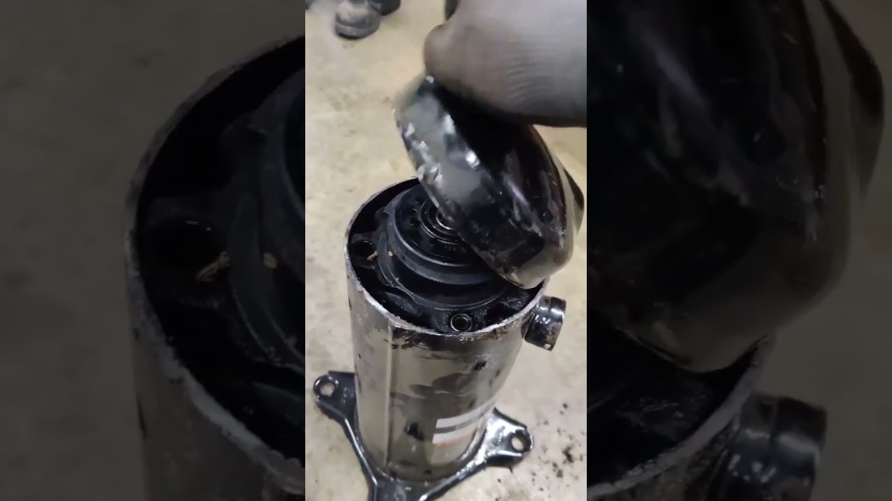 cutting open a scroll compressor what's inside ( part 1 ) | HVAC Work