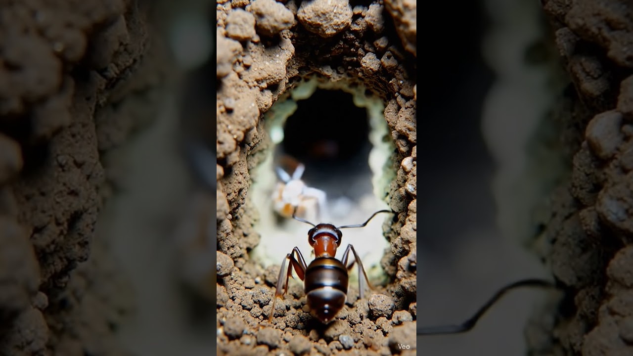 Inside an Ant Colony: Real Micro-Camera POV Exploration#antcolony #insectworld
