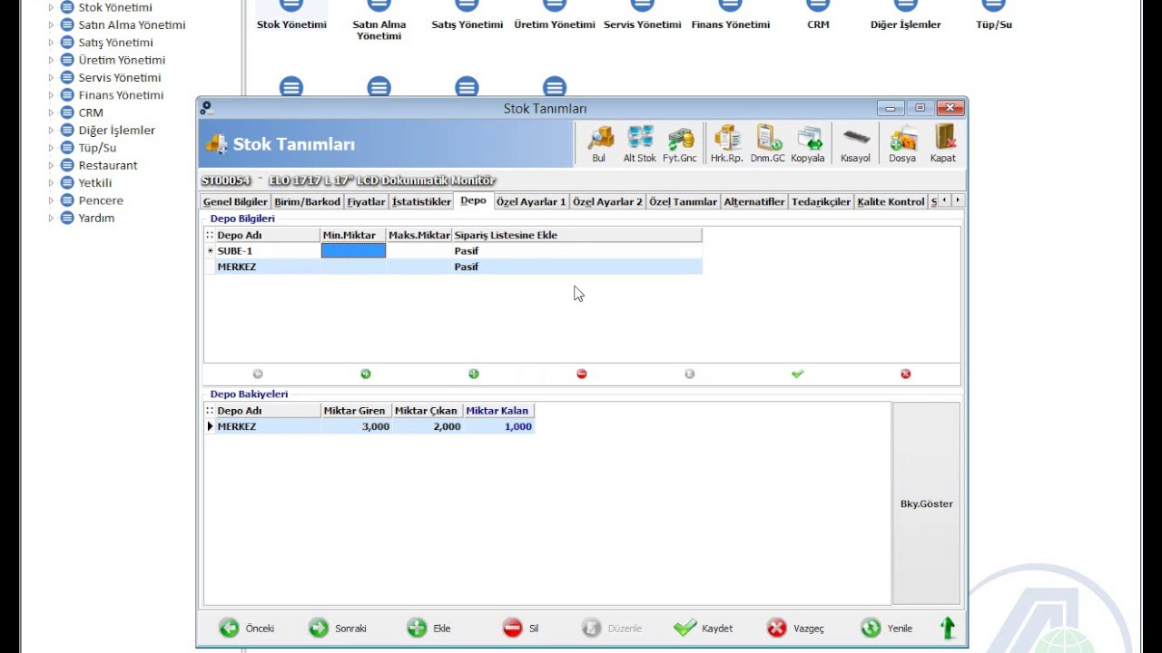 AKINSOFT WOLVOX ERP Stok Yönetimi - Stok Tanımı Oluşturma İşlemi