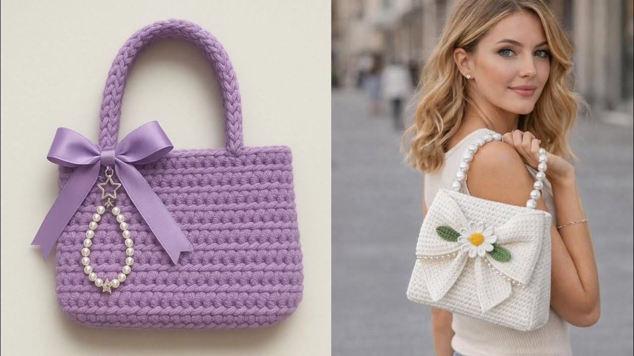 Cute Crochet Mini Bags 👜 | Handmade Stylish Mini Bags Design | Trendy Small Crochet Bag Ideas | 