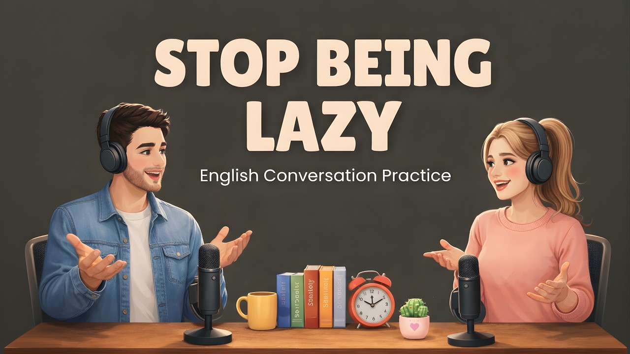 Stop Beeing Lazy! | Easy English Conversation Podcast (B1) | Podcast for Beginners