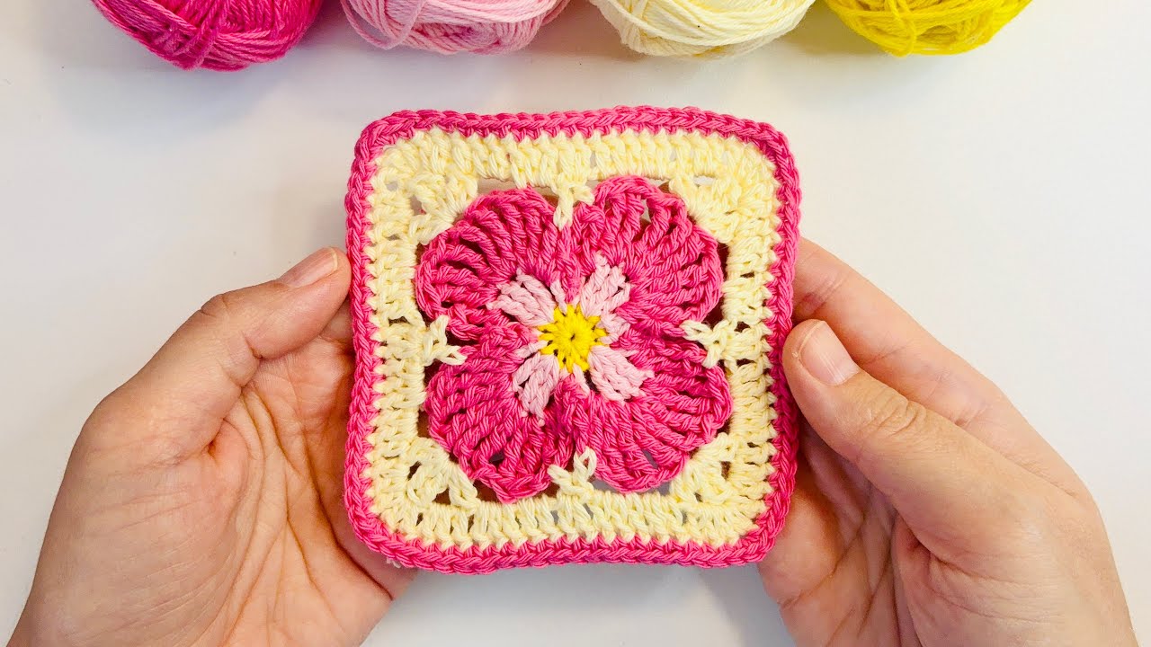 🌸 Crochet Pansy Flower Granny Square ✨ Easy and Unique Pattern ✨ Step by Step Tutorial