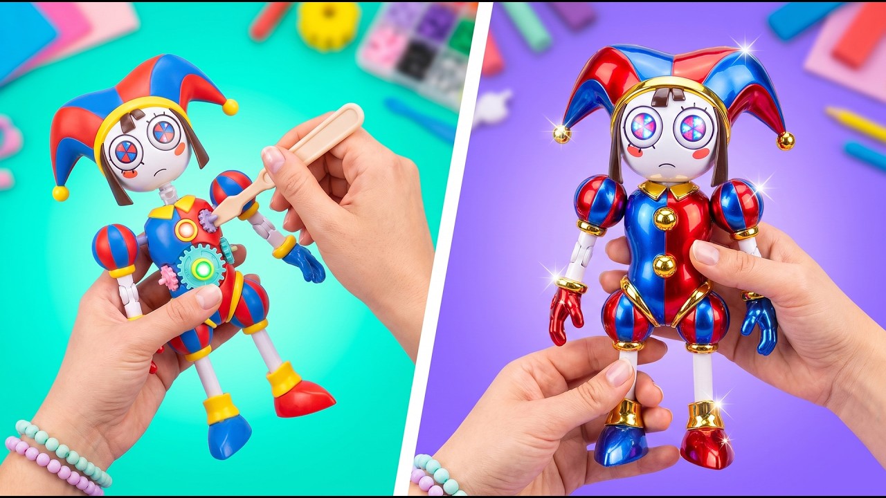 La rutina mágica de Pomni 🤡 *Espectáculo digital ASMR con manualidades y gadgets increíbles*