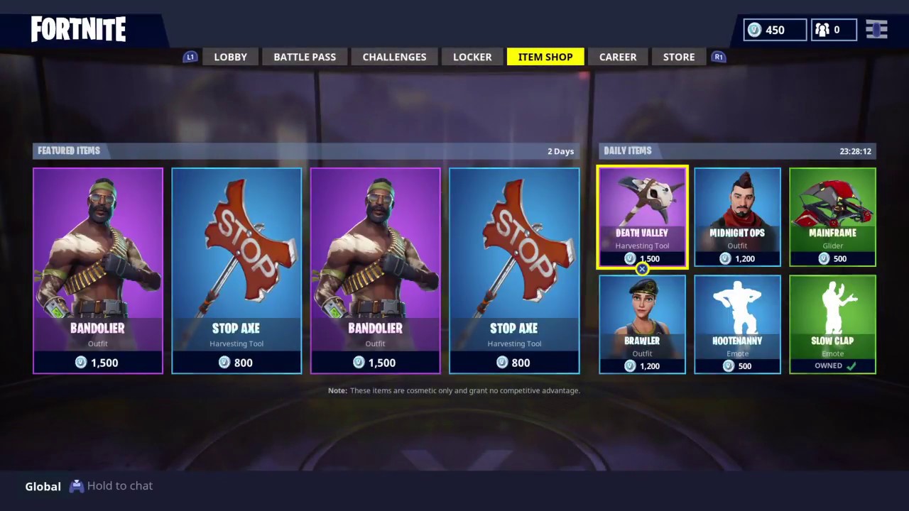 Fortnite - NEW Bandolier Outfit/Skin and Stop Axe Pickaxe