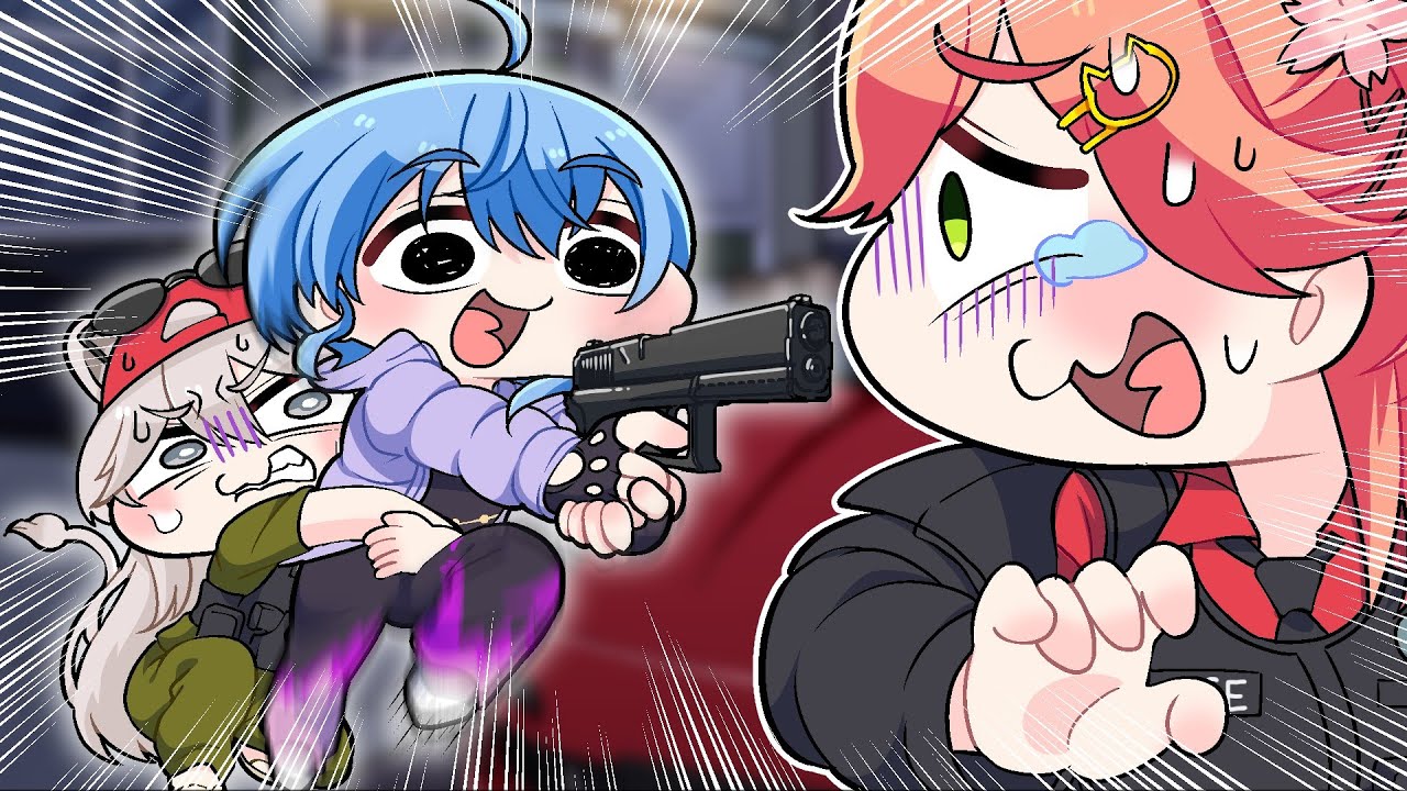 【手描き】どうしても鉛玉をみこちにぶちこみたかった星街すいせい【こまいぬ/切り抜き/Hololive】