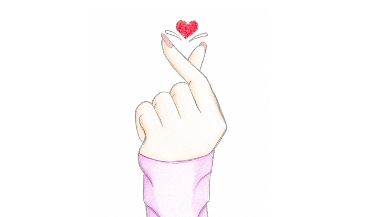 Korean Tumblr Heart Drawing | Easy BTS Drawing |  #KoreanArt #CreativeDrawing