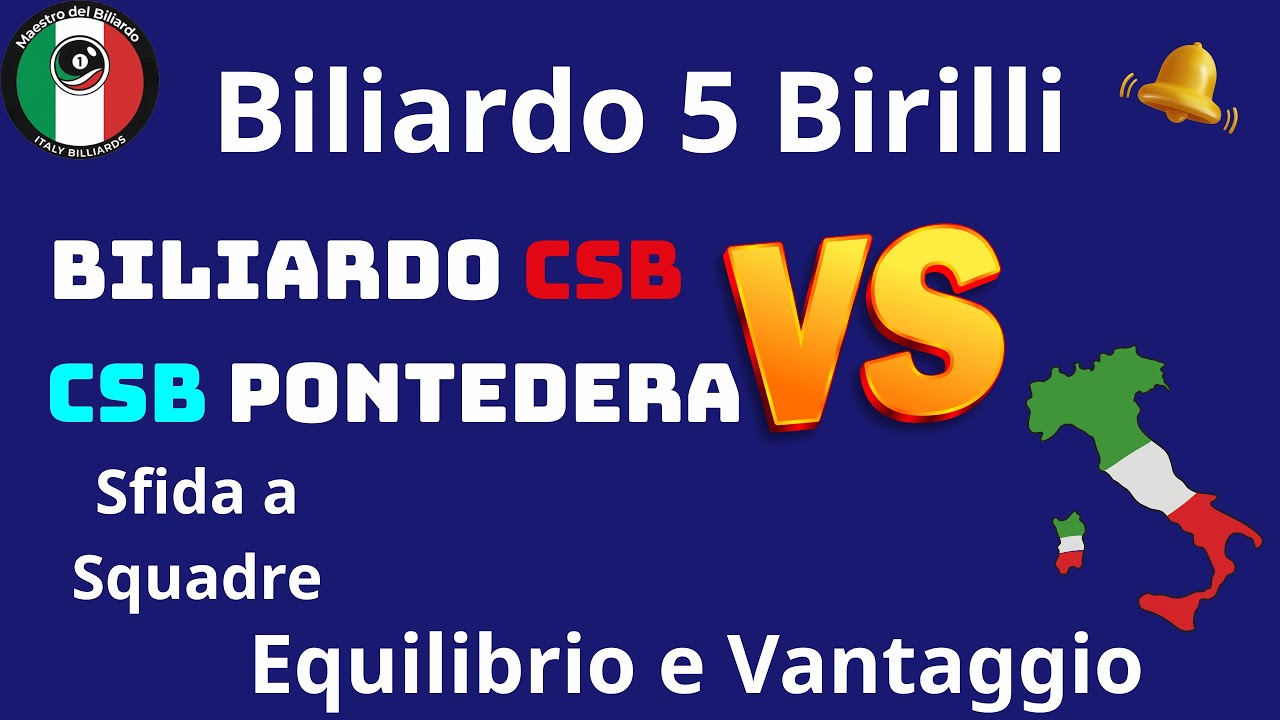 🎯Biliardo 5 Birilli | Il Biliardo CSB VS CSB Pontedera | Sfida a Squadre | Equilibrio e Vantaggio 📊