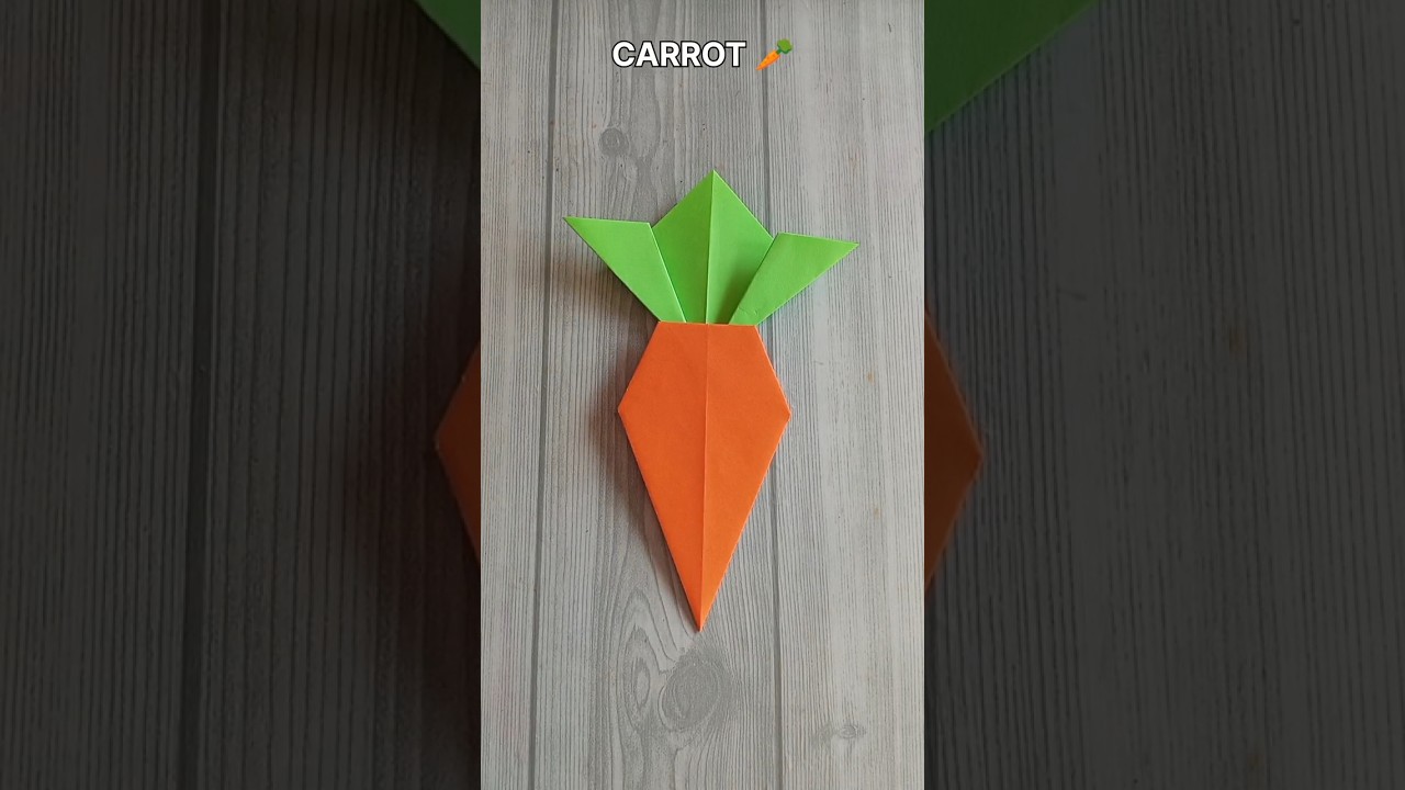 CARROT ORIGAMI| HOW TO MAKE A CARROT CRAFT| VEGETABLE| TUTORIAL| STEP BY STEP FOLDING| ART