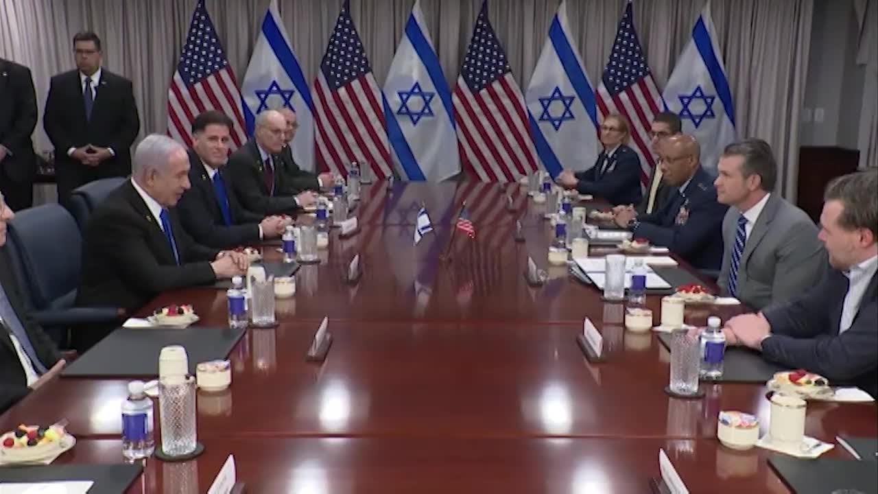 RAW: Pete Hegseth meets with Benjamin Netanyahu at Pentagon