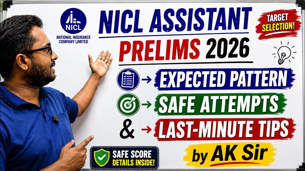 NICL Assistant Prelims 2026🔥 Expected Pattern | ✅ SAFE ATTEMPTS + SAFE SCORE | Last Minute Tips ✍️