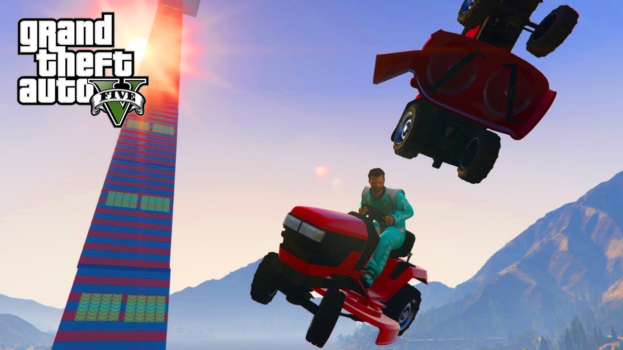 GTA V - GRASMAAIER STUNTS!