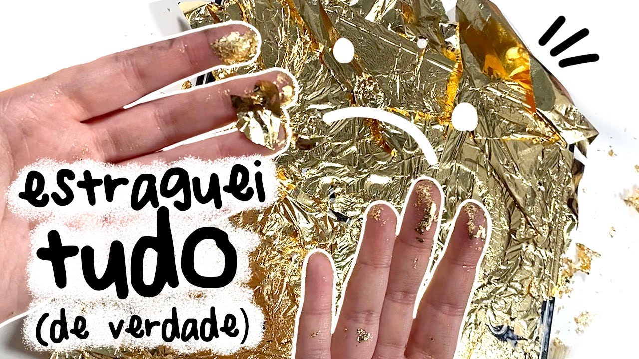 DESENHANDO COM FOLHA DE OURO - ESTRAGUEI MEU DESENHO MEU SKETCHBOOK E MINHAS UNHAS! Renata Celi