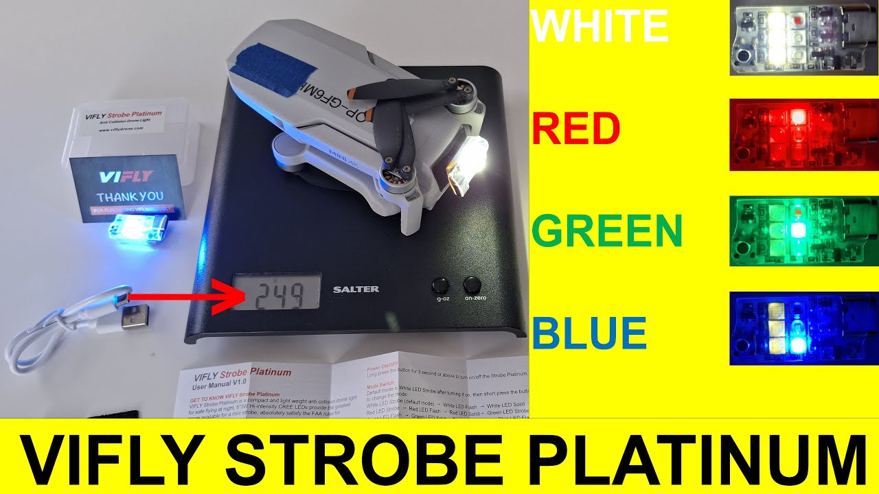 VIFLY STROBE PLATINUM FOR DJI DRONES 1000 LUMEN WOW THIS IS BRIGHT!WARNING CONTAINS STROBE LIGHTS