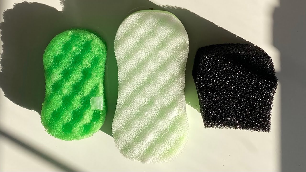 ASMR slightly frozen jelly plastic sponge ripping + slicing - crispy sounds 🧊