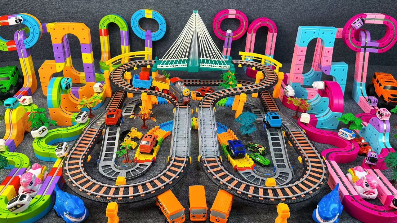 12 minute ASMR Toy Unboxing Video: Magical Magnetic Track Building Blocks Toy Train | Toy Review