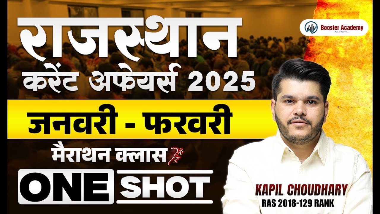 Rajasthan January-February 2025 Current Affairs Marathon | Current GK 2025 Classes | Kapil Choudhary