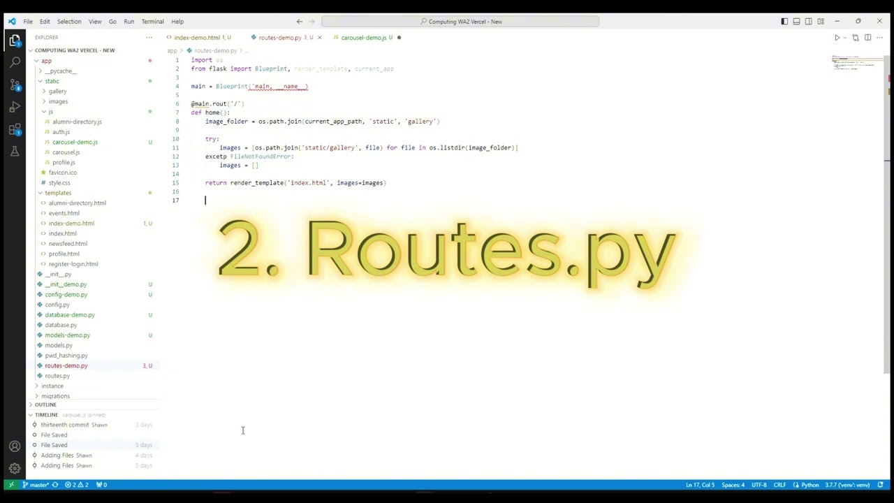 Video 8 -  index and Carousel.js Section Code Walkthrough Part 3