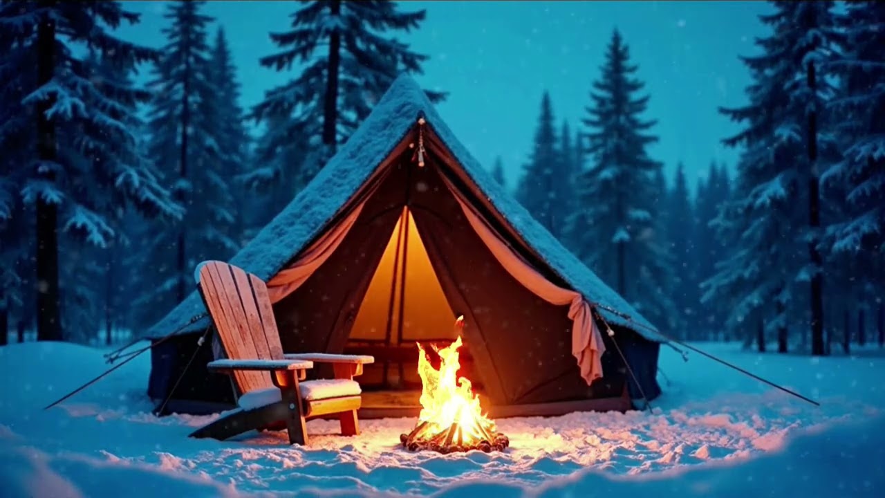 Campfire Ambience for Sleep | 3 Hour Forest Fire and Wind Sounds