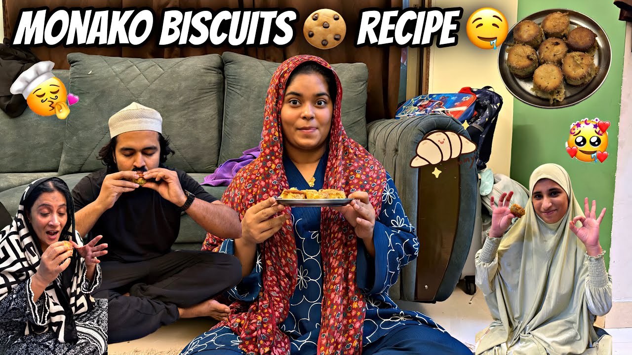 Ramadan day 3 || monako biscuits 🍪 recipe || Haifa & Qashif vlog 