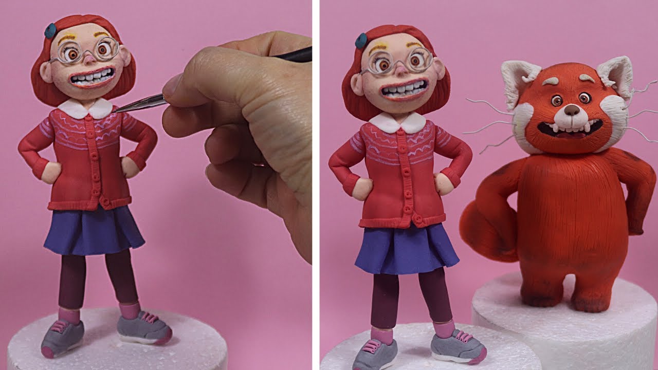 Делаем Мэй Ли из Turning Reed из помады или глины Disney Pixel Cake Topper