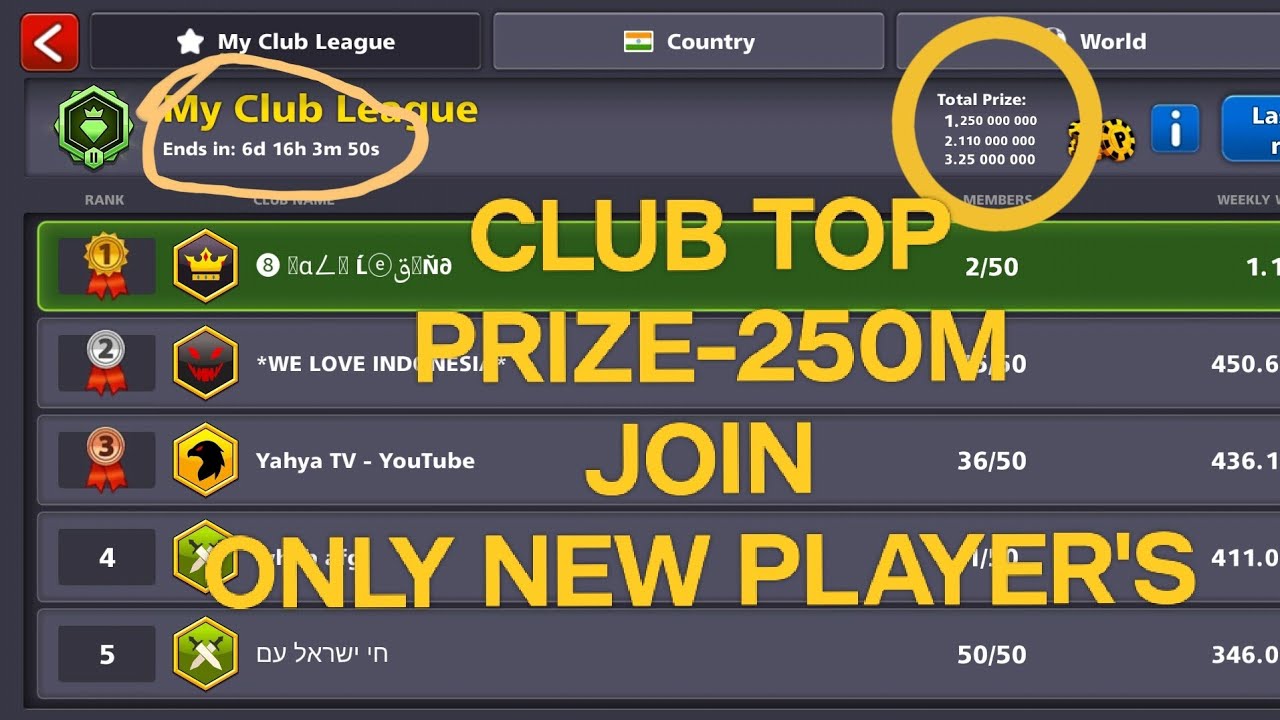 CLUB LEAGUE TOP 🔥 8 BALL POOL