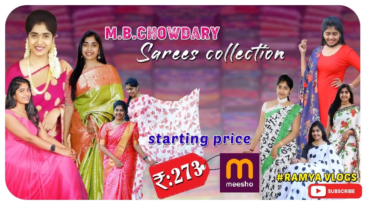 Meesho Sarees Mb Chowdary  Collection with codes #meesho #mbchowdary #onlineshopping #meeshohaul