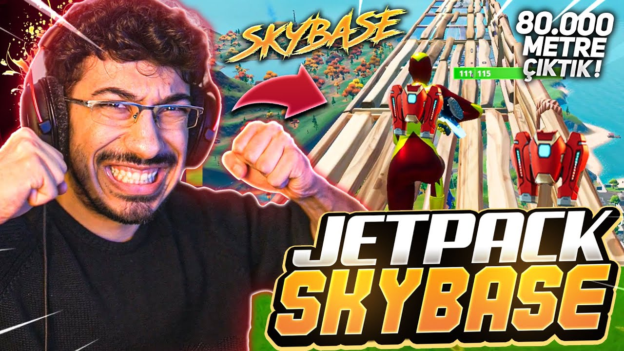 YENİ JETPACK İLE İMKANSIZ SKYBASE CHALLENGE 5 !! 80.000 METRE YÜKSELDİK !! (Fortnite Battle Royale)