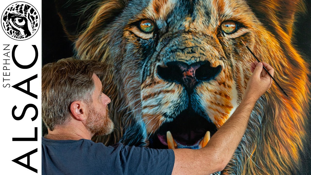 "Maximus"- Du Croquis à la Réalité - Peindre un Lion Réaliste!