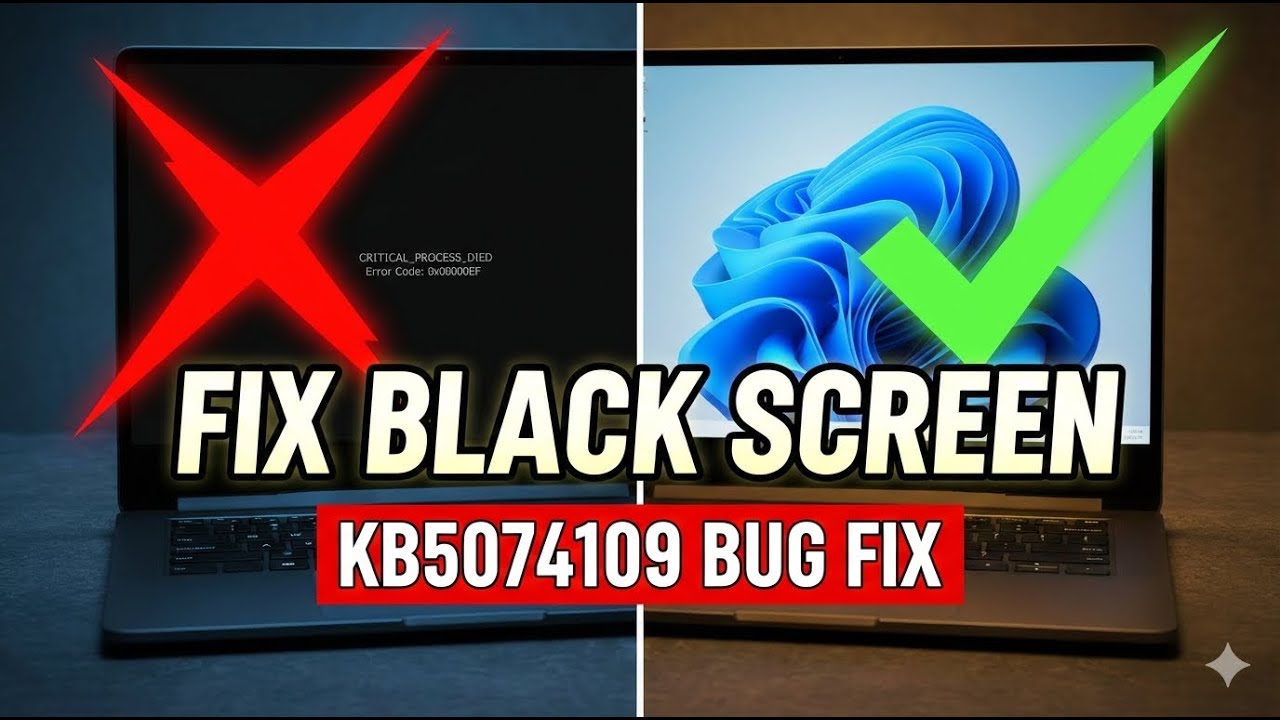KB5074109 Fix - Windows 11 Black Screen & Boot Loop