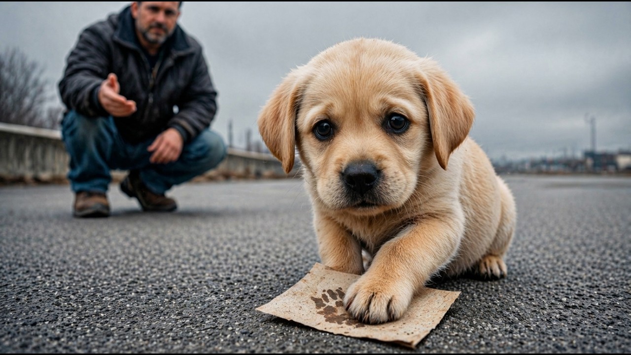 They left a Labrador puppy to freeze with a note on her paw — what it said broke me