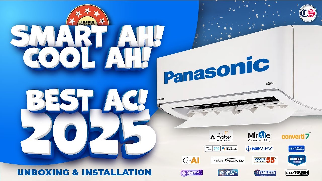 Installation of Panasonic 1.5 Ton 5 Star Premium WiFi Inverter Smart Split AC 2025 CS/CU-EU18BKY5XFM