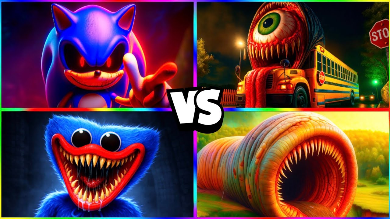 SONIC.EXE ⚔️ MONSTER SCHOOL BUS ⚔️ HUGGY WUGGY ⚔️ EROSION WORM | Tiles Clash