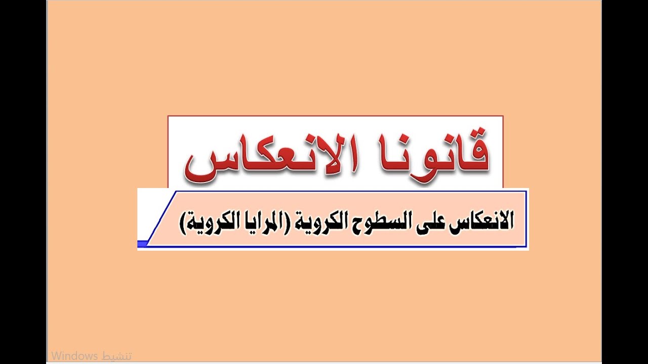 قانونا الانعكاس والانعكاس في المرايا الكروية