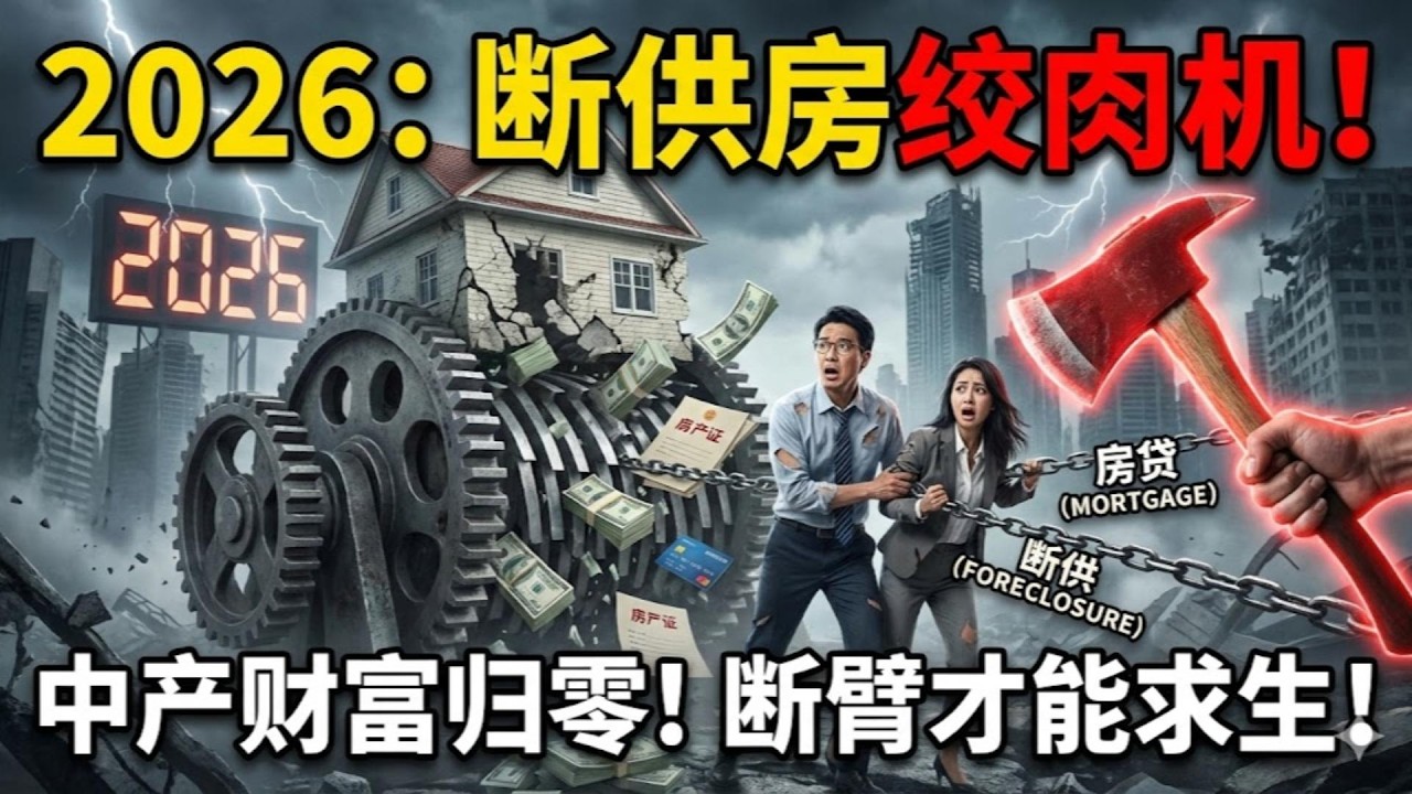 别再死守断供房了！2026中产阶级最大的“财富绞肉机”，断臂求生是唯一的活路！断供潮 #房产绞肉机 #负资产 #法拍房 #断臂求生 #中产阶级危机 #债务重组#财富洗牌#法拍陷阱