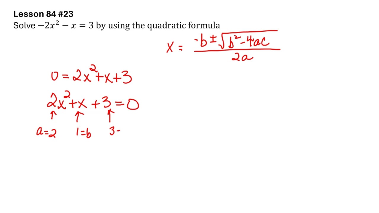 Algebra 2 Lesson 84 number 23