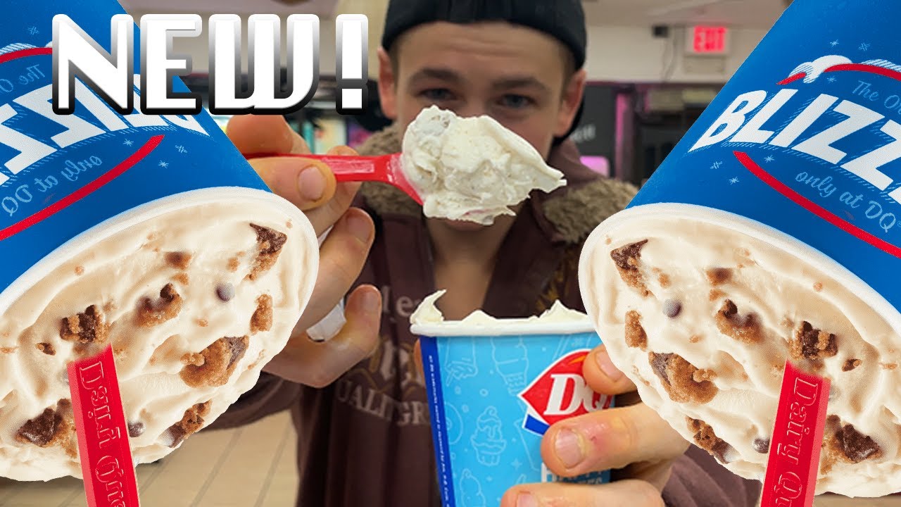 NEW FAST FOOD!! DAIRY QUEEN NESTLE TOLL HOUSE CHOCOLATE CHIP COOKIE DOUGH BLIZZARD! Taste + Review!
