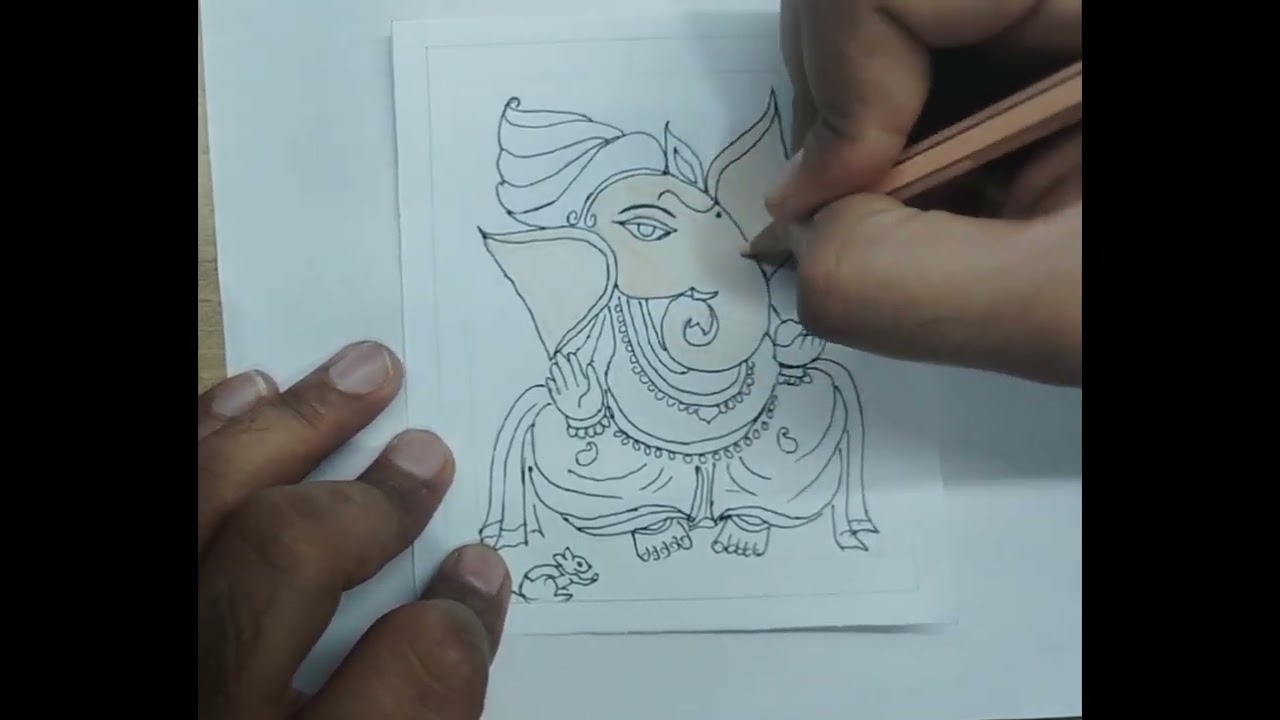 Shree Ganesha dwraing | Easy Lord Shree Ganesha dwraing | Simple colour pencil drawing 