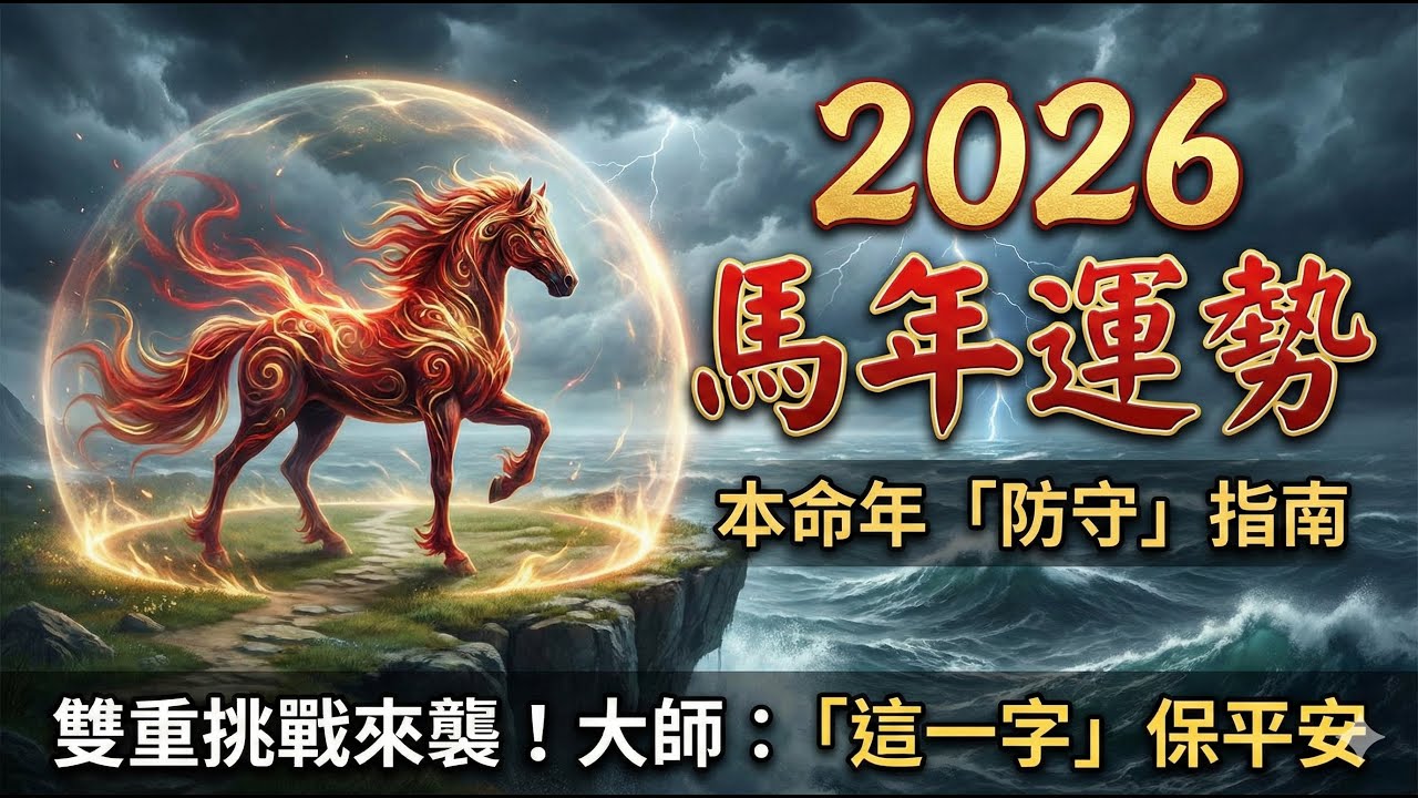 屬馬人注意！2026 本命年「雙重挑戰」來襲？大師警告：這一年「不做這件事」就是賺！#2026運勢 #生肖運勢 #2026運勢, #屬馬, #馬年, #本命年, #十二生肖, #犯太歲, #流年運勢
