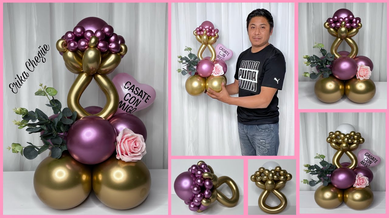 CÓMO HACER UN ANILLO 💍 DE GLOBOS PARA REGALAR UN CUMPLEAÑOS O MATRIMONIO BALLOONS DECORACIÓN RING